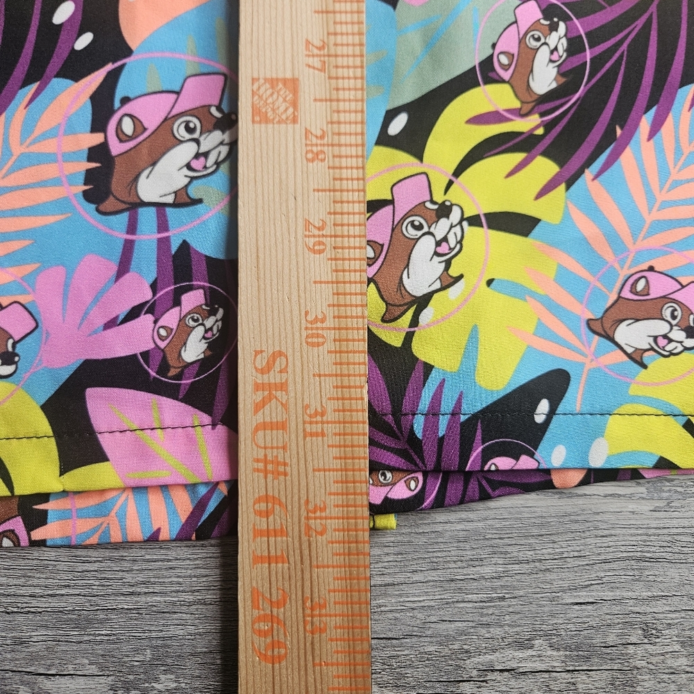 Buc-ee's Neon Tropical Camper Print Hawaiian Button Front Shirt Men's 4X NWOT - Picture 5 of 8